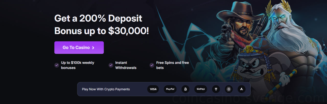 Coin Casino 200% upp till $30 000